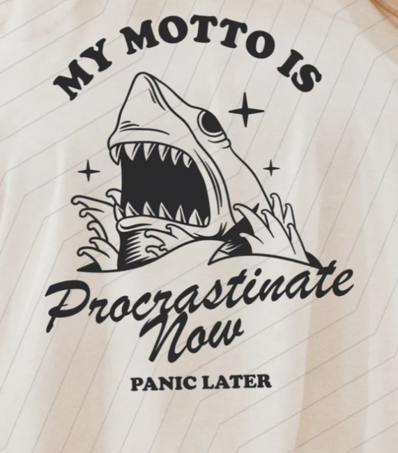 57S-MY MOTTO IS PROCRASTINATE NOW