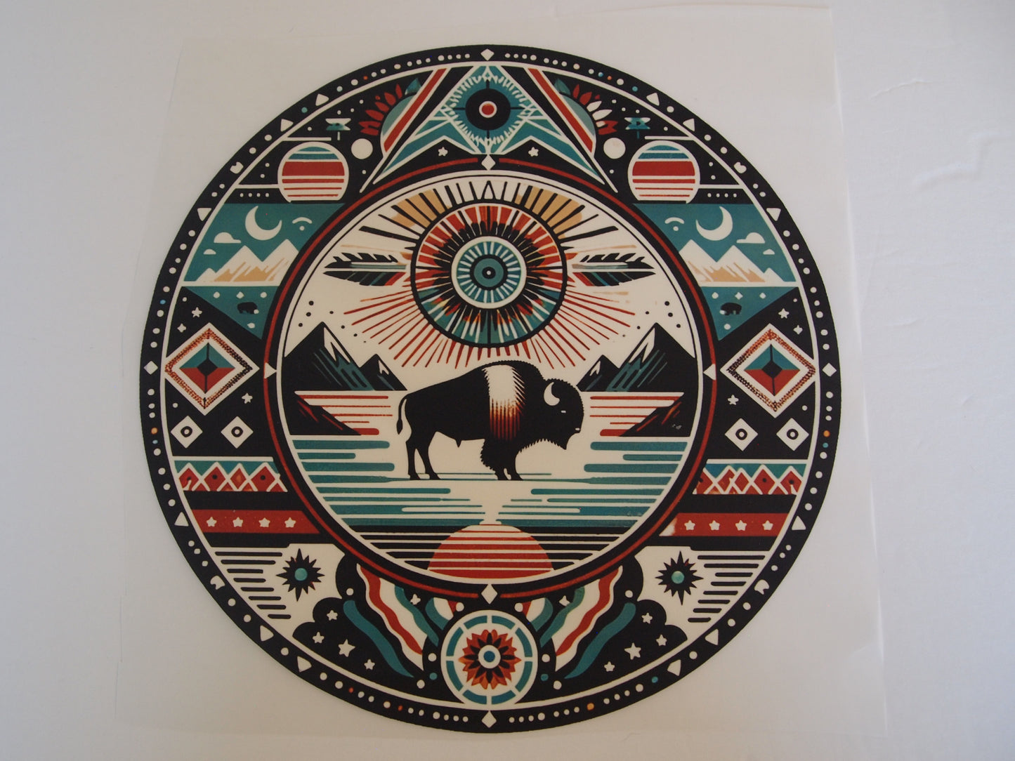 Native Bison. Circle. Design transfer