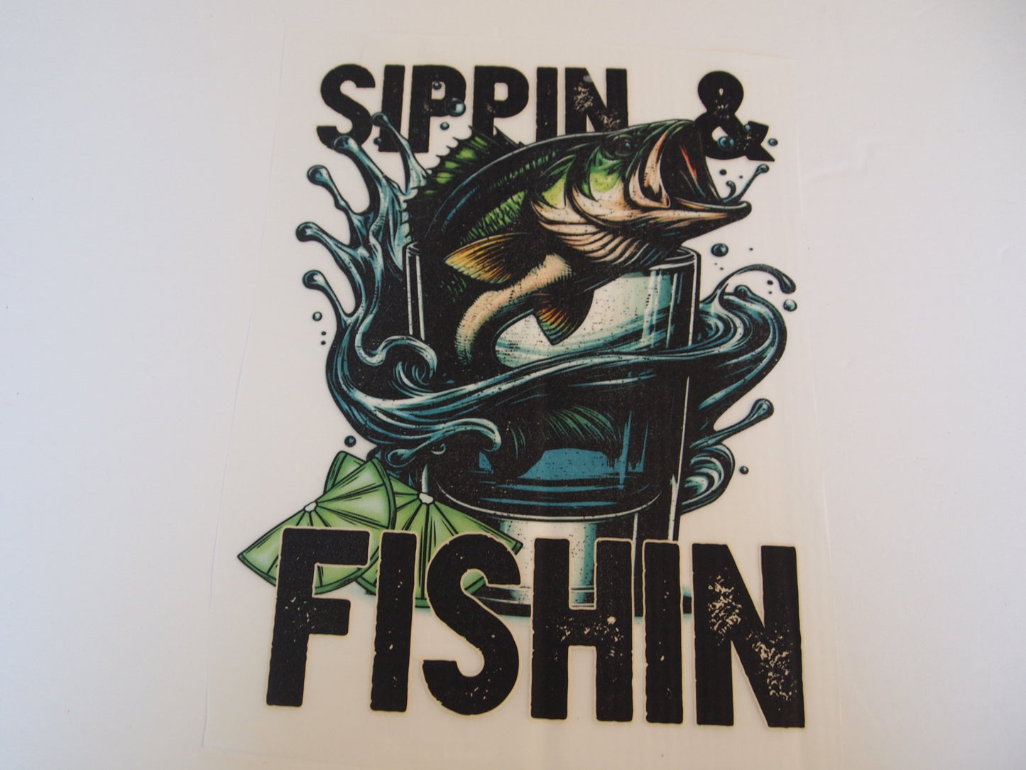 Sippin & Fishin Transfer Design
