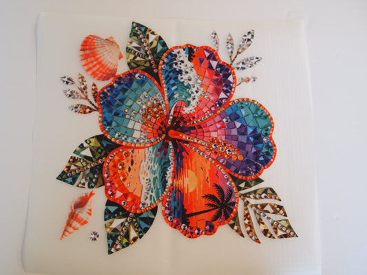 2A- Rhinestone Flower Transfer Design